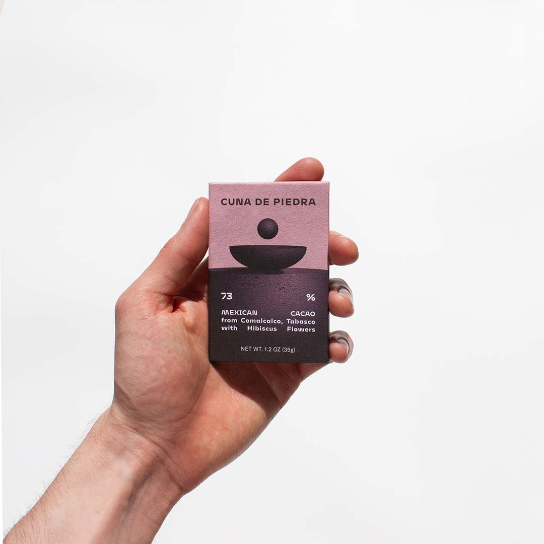 MINI 73% Cacao de Comalcalco con FLOR DE JAMAICA (28g)