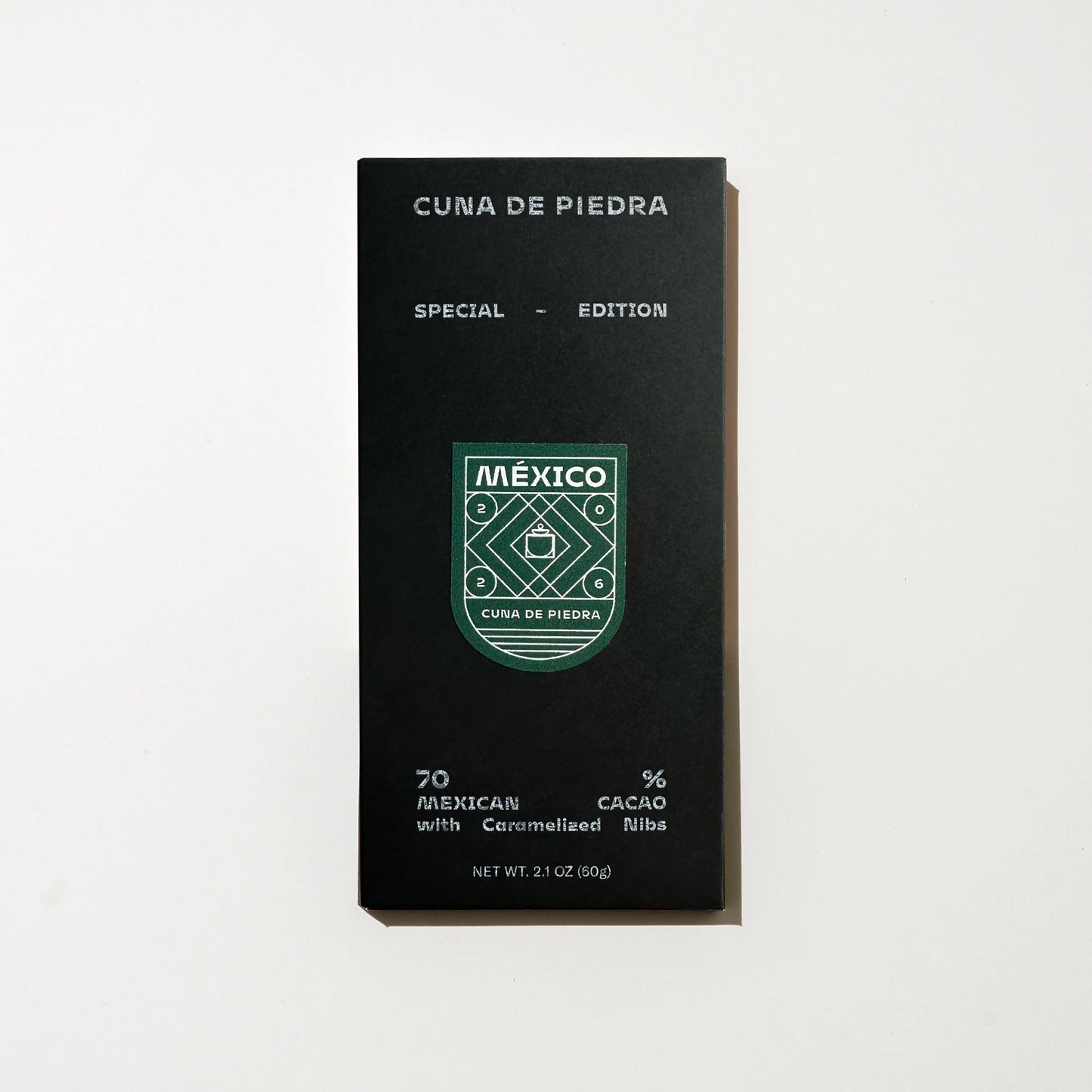 Barra 70% Cacao con Nibs Caramelizados — Edición Especial MX 2026